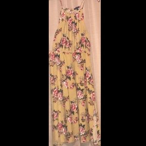 Floral split side dress